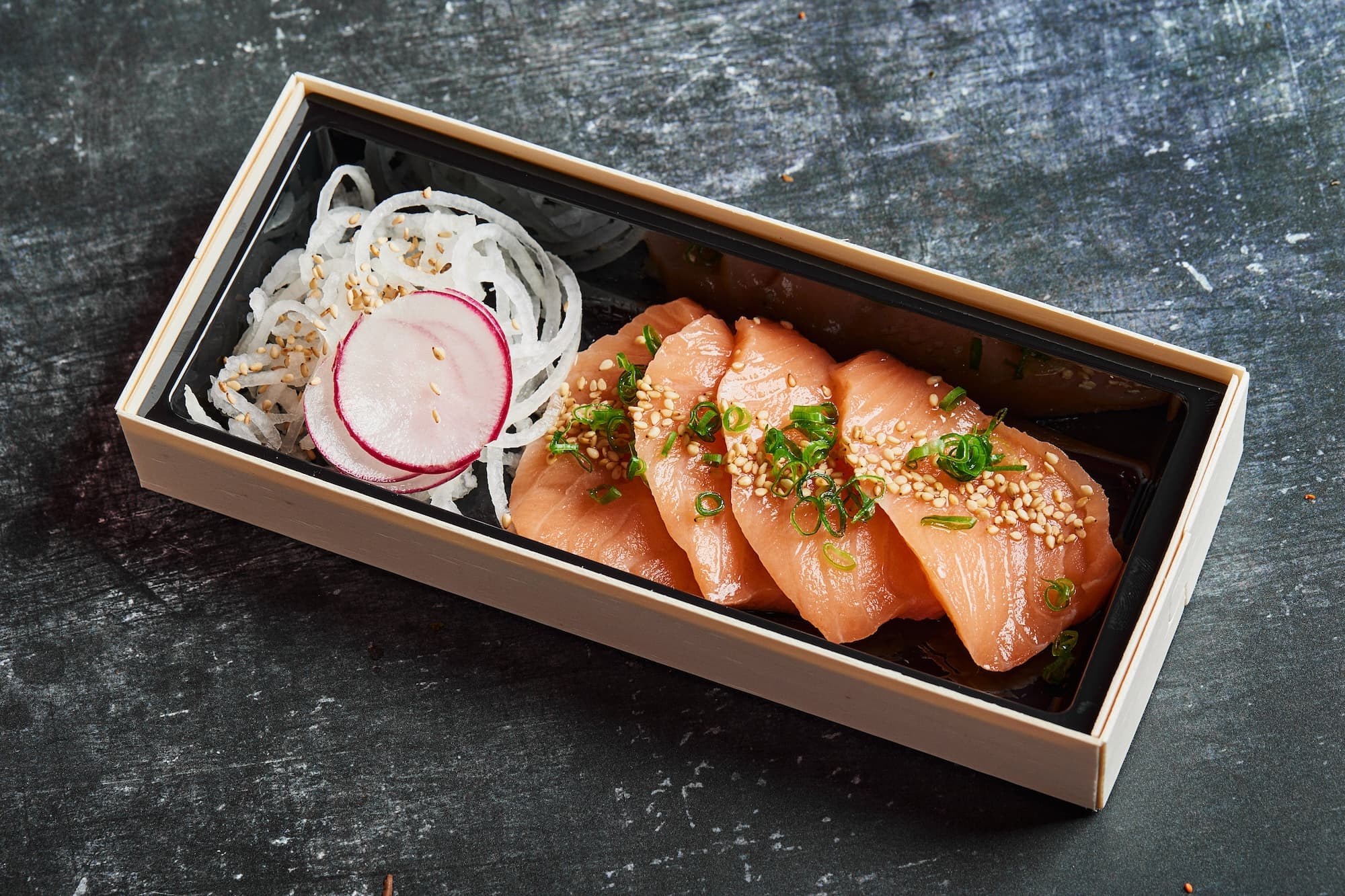 Salmon sashimi-shoyu