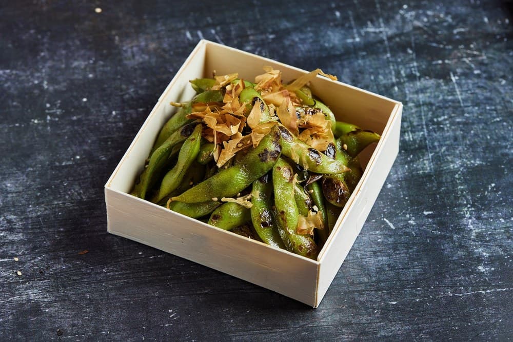 Grilled edamame- shoyu